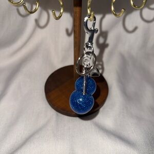 Blue Glitter Cherry Keychain